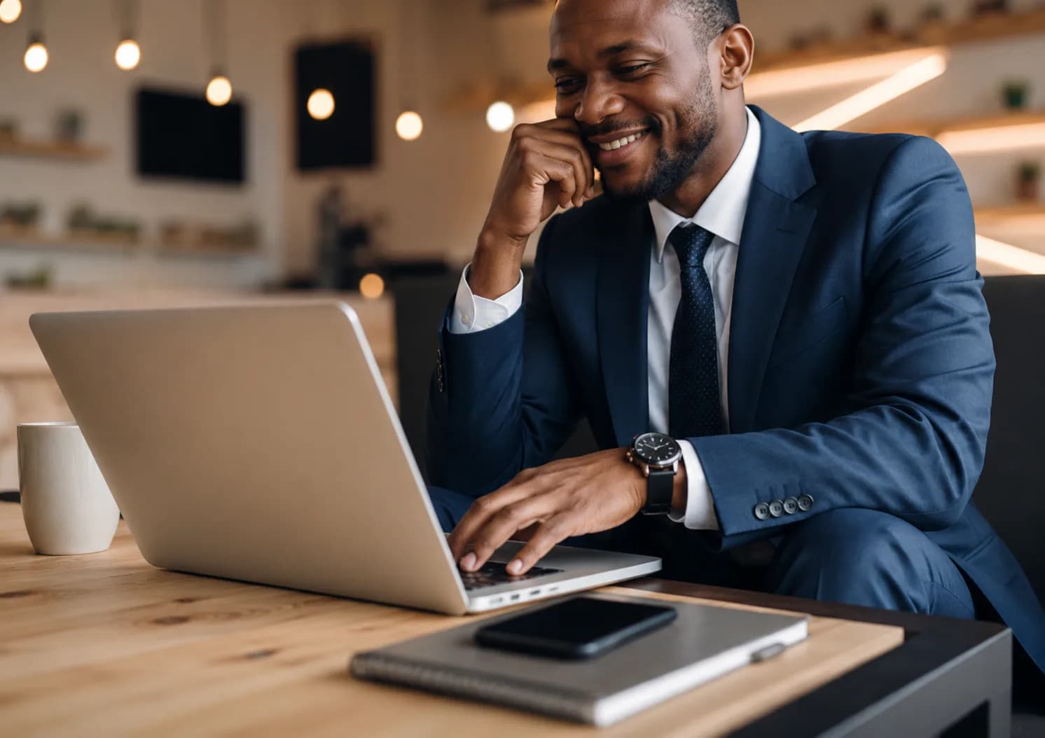 Businessman using a laptop